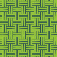 Wall Mural - Green and white geometric seamless pattern.