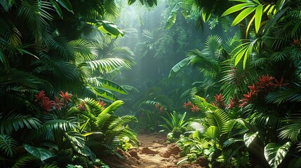 Poster - Jungle Path 3D Illustration