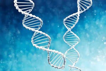 DNA double helix structure against gradient blue background