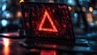 © SRITE KHATUN - Critical Alert Red Warning Triangle on Laptop Screen
