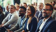 © rohappy - Group of business people at seminar, official meeting, people in business suits listening to speech