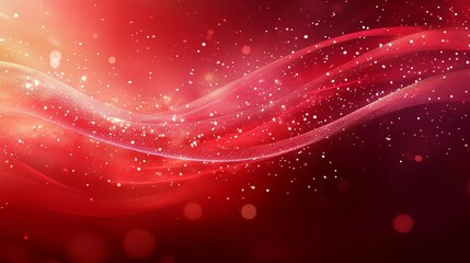 Wall Mural - Abstract red waves with sparkling lights on a dark background