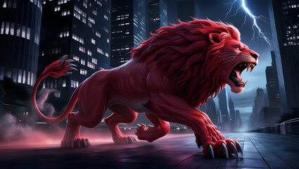 red lion king scary background