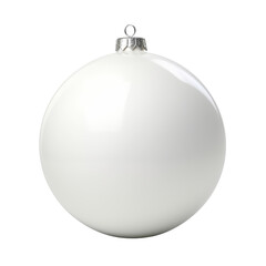 Wall Mural - white christmas ball isolated on transparent background cutout