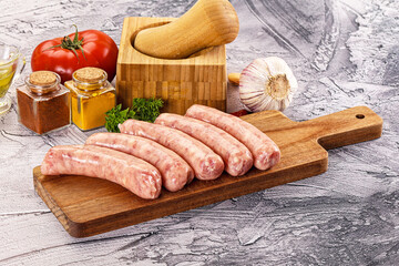 Poster - Raw meat sausages for grill