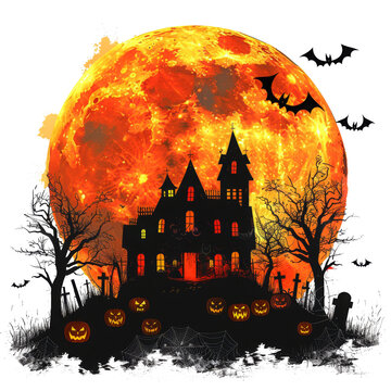 Halloween sublimation illustration for T-shirt  design .