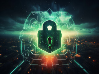 Amazing Burning padlock security concept