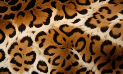 Wall Mural - Leopard print pattern , close-up view of the distinctive spotted fur texture of a leopard 