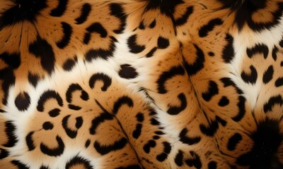 Wall Mural - Leopard print pattern , close-up view of the distinctive spotted fur texture of a leopard 