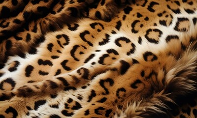 Wall Mural - Leopard print pattern , close-up view of the distinctive spotted fur texture of a leopard 