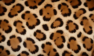 Wall Mural - Leopard print pattern , close-up view of the distinctive spotted fur texture of a leopard 