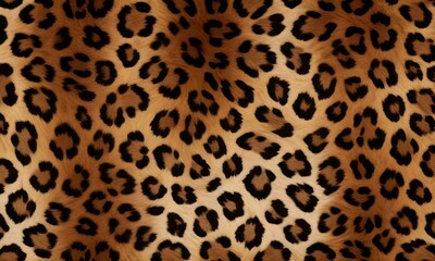 Wall Mural - Leopard print pattern , close-up view of the distinctive spotted fur texture of a leopard 