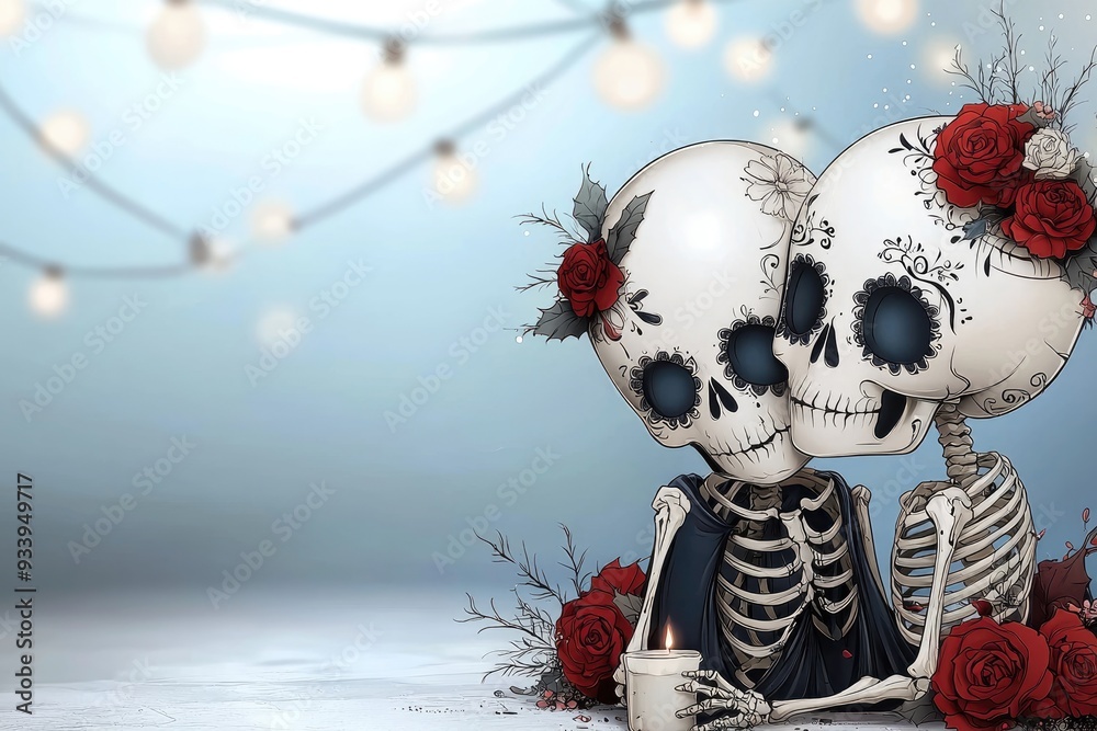 Modern homage: El Día de Muertos creative postcards presenting ...