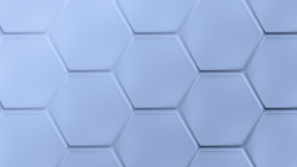 Poster - Big tealish or grayish blue hexagon grid pattern with shadow or 3d effect. Technology, connection and data concept. High resolution full frame abstract and modern background with copy space.