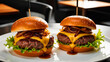 © CDMIZAN - A mouthwatering double cheeseburger with two thick beef patties