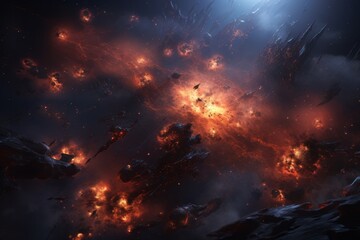 Wall Mural - cosmic inferno: a spectacular space explosion