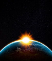 Wall Mural - Planet Earth in space. Image elements furnished by NASA