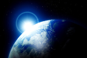 Wall Mural - Planet Earth in space. Image elements furnished by NASA