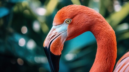 Wall Mural - Close-up of a Flamingo's Head