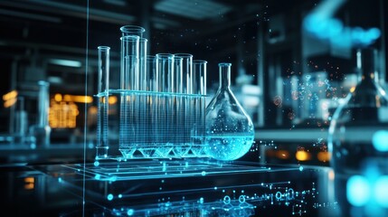 Poster - Glassware on a Holographic Platform in a Modern Lab