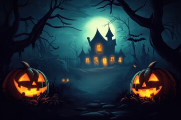 Wall Mural - Haunted House Halloween