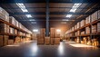 © HanThar Fusion - Industrial Warehouse Shelves with Boxes for Logistics and Manufacturing