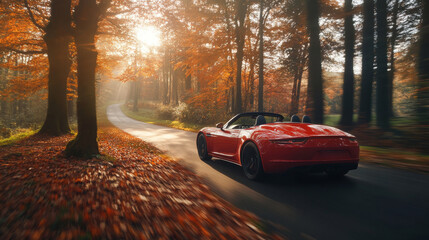 Wall Mural - sports car on road driving footage high end car advertising photography