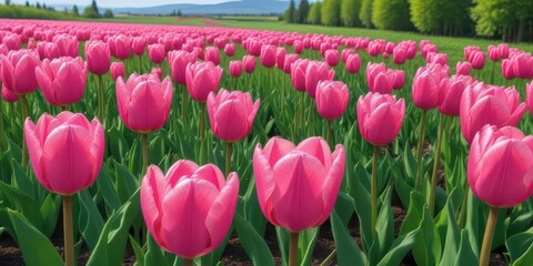 Wall Mural - Tulips gardeb in Natherland flower beautiful