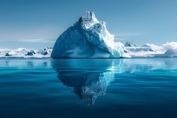 Wall Mural - Majestic Iceberg Reflected in Tranquil Waters of Antarctica