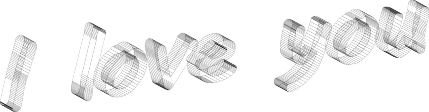 I love you typography