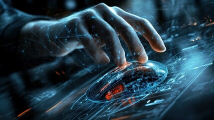 Poster - A Hand Interacting with a Futuristic Computer Mouse