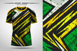 © maxdesign202 - Sport jersey kit texture with vector mockup design showcasing customizable sportswear template