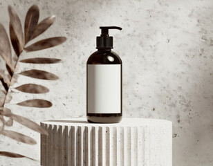 Stylish MediterraneanInspired Cosmetic Bottle Mockup with White Terracotta Finish