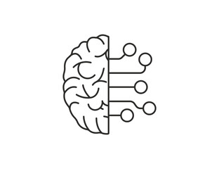 Fototapete - Ai, artificial intelligence, brain icon.