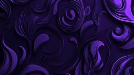 A textured abstract design featuring swirling purple shapes and floral elements, ideal for backgrounds or artistic projects.