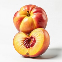 Wall Mural - Isolated Fresh Nectarine on white Background