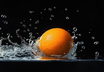 Orange Splashing Into Water