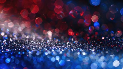 Sticker - Abstract Glitter Background with Red, White, and Blue Lights