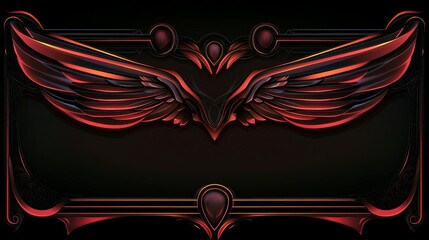 Wall Mural - A decorative graphic featuring stylized wings in red and black, suitable for a banner or header design.