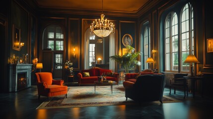 Wall Mural - luxury classic mansion drawing room