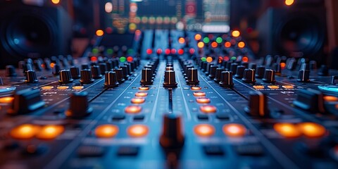 Close-Up of a Sound Mixer Console