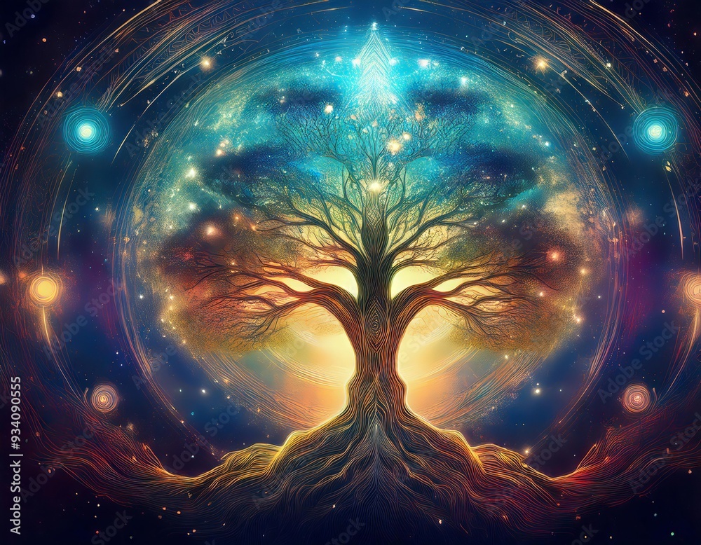 Cosmic Harmony: The Tree of Life in the Universe Stock Photo | Adobe Stock