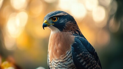 Wall Mural - A Close-up of a Hawk With a Blurry Background