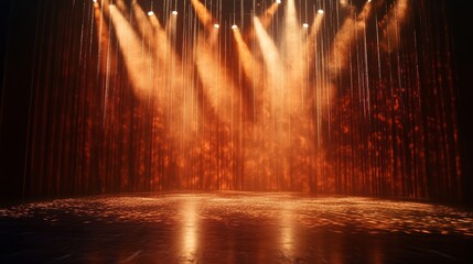 Poster - A background of a stage with sophisticated lighting effects, casting intricate patterns and creating a visually stunning environment.