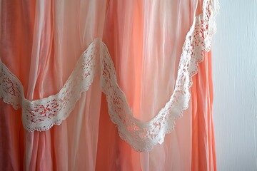 Canvas Print - curtain with lace