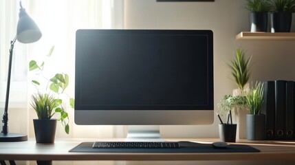 Poster - Computer monitor on sleek desk setup