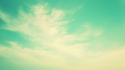 Poster - Peaceful sky with soft green and blue hues