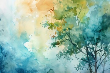 Aufkleber - painting of person with colorful head, Watercolor textures in vibrant splashes and washes, adding artistic flair