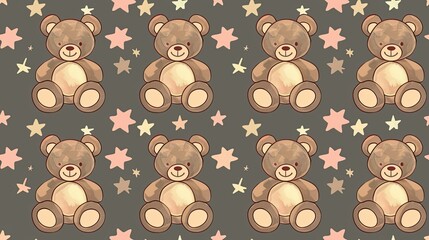 Canvas Print - Cute teddy bear pattern