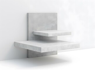 Poster - Concrete Shelf Minimalist Design 3D Rendering